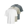 JACK & JONES Majica JJHUGO bež/bazaltno siva/bela