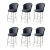 HANAH HOME Set 6 barskih stolica Fora Anthracite Chrome
