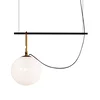 Artemide nh S1 22 viseča svetilka 55 cm krogla O 22cm - Dnevna soba/jedilnica - Dizajn - bela satenirana, črna, medeninasta - Steklo