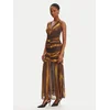 Bardot Cocktail obleka Aries Mesh Maxi 59999DB Rjava Slim Fit