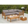 Gardenson Vrtni Set Brasilia, Pravi Les, Siva, Vklj. Blazine