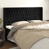 vidaXL Vzglavje z ušesi črn 183x16x118/128 cm žamet