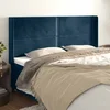 Uzglavlje s ušima tamnoplavo 203x16x118/128 cm baršunasto