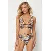 Trendyol Animal Pattern Knotted High Waist Hipster Bikini Bottom