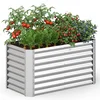 Northix Pocinkana dvignjena vrtna gredica, 4 x 2 x 2 ft, srebrna