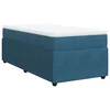 Vidaxl Box spring postelja z vzmetnico temno moder 90x190 cm žamet
