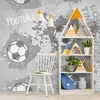 Samolepilna tapeta nogometna žoga v sivi barvi - 294x270