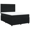 Vidaxl Box spring postelja z vzmetnico črna 140x200 cm žamet