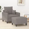 Vidaxl vidaXL Fotelj s podnožjem, taupe, 60 cm, oblazinjen s tkanino