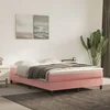 Okvir za krevet s oprugom ružičasti 140 x 190 cm baršunasti
