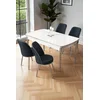 HANAH HOME Rasklopivi trpezarijski sto i stolice (5 delova) Nira White Chrome Anthracite