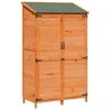Vidaxl Vrtno skladišče s streho Rjava 106,5 x 56 x 176 cm Trdna smreka