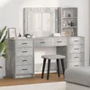 Toaletni stol s ladicama 3 pcs Betonski sivi Konstruirano drvo