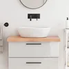 Kupaonska radna ploča svjetlosmeđa 80x50x(2-6) cm masivno drvo