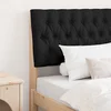 vidaXL Tapecirano vzglavje Črna 90 cm Masivno borovo les