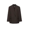 Pull&Bear Blazer CRUZADA temno rjava/bela