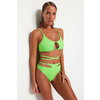 Trendyol Green Cut Out/Windowed High Waist Bikini Bottoms With Regular Legs