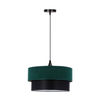 Solanto Pendant Lamp Black 1X60 E27 Duo Lampshade 35+30 Bottle Green/Golden +Black
