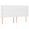 Vidaxl Vzglavje z ušesi belo 163x16x118/128 cm umetno usnje
