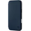 Infostyle SHIELDON usnjena preklopna torbica iPhone 17 Pro – brezžično polnjenje, temno modra