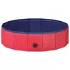 vidaXL vidaXL Zložljiv bazen za pse Rdeča in modra 80 x 80 x 20 cm PVC, (5000207871)