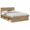 Vidaxl Konstrukcija postelje Oreh 140 x 190 cm Konstruiran les