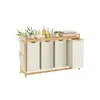 Songmics Košara za perilo 3 predelki 1246x33x78 cm bela