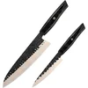 Set damaškovih kuhinjskih noževa ZA-37585 – Crna/Smeđa/2kom KP37585