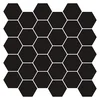 Heksagonska pločica 20 pcs Crna 30 x 30 cm Poliuretan i PET