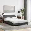 Okvir za krevet Dover tamno sivi 135x190 cm tkanina