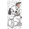 Črno-bela bombažna otroška brisača 70x140 cm 101 Dalmatians Lucky – Jerry Fabrics