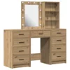 Toaletni stol 3 pcs Smeđa 40 x 41 x 135 cm Konstruirano drvo