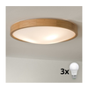 Brilagi - LED plafonsko svetlo CARVALHO SLIM 3xE27/60W/230V hrast prečnik 47 cm