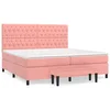 Vidaxl Box spring postelja z vzmetnico roza 200x200 cm žamet