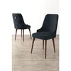Hanah Home set trpezarijskih stolica Enoa 8 kom, antracit tkanina Babyface, drvene noge boje oraha