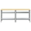 Set radnog stola s policom 2 pcs Bež i siva 200 x 55 x 85 cm