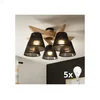 Brilagi - LED plafonski luster ANTHONY 5xE14/40W/230V hrast/crna