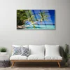 tulup.si Slika na akrilnem steklu Palm tree morje landscape 120x60 cm 4 obešalnika