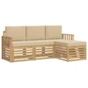 Set vanjskih sofa 4 pcs Bijela i bež 189,5 x 122,5 x 73 cm