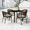 5-dijelni vrtni blagovaonski set smeđi Smeđa Dužina stola 80 cm