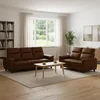 vidaXL Kavčna garnitura 2 pcs Rjava Umetno nubuk usnje