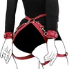 SuperLove Behind Back Waist & Thighs BDSM Handcuffs Red