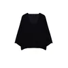 Trendyol Curve Black V-Neck Ribbed Knitwear Sweater