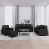 4-dijelni set sofa s jastucima crni od umjetne kože