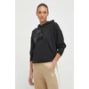 Pulover Puma CLASSICS Shiny Logo Hoodie ženski, črna barva, s kapuco, 625595
