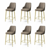 HANAH HOME Set 6 barskih stolica Enox Cappuccino Gold