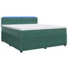 vidaXL Postelja boxspring z vzmetnico Temno zelena 180 x 200 cm Žamet
