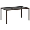 Vidaxl Vrtna miza Rjava 150 x 90 x 75 cm poli ratan
