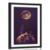 Plakat s paspartujem skrivnosten gozd v kraljestvu planetov - 30x45 no frame