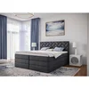 MID.YOU POSTELJA BOXSPRING 140 cm x 200 cm , tekstil, leseni material antracit